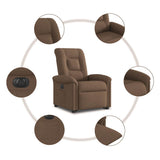 Fauteuil inclinable électrique marron tissu