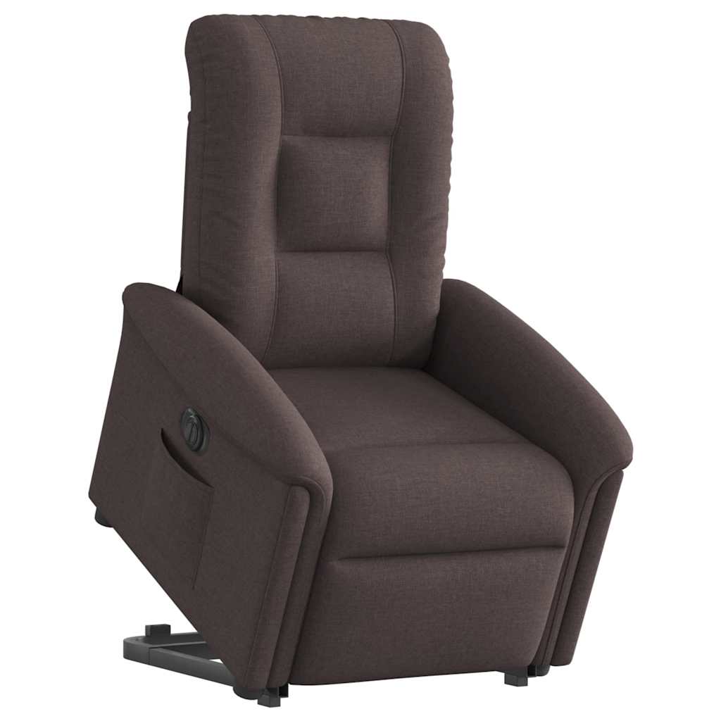 Fauteuil inclinable électrique marron foncé tissu