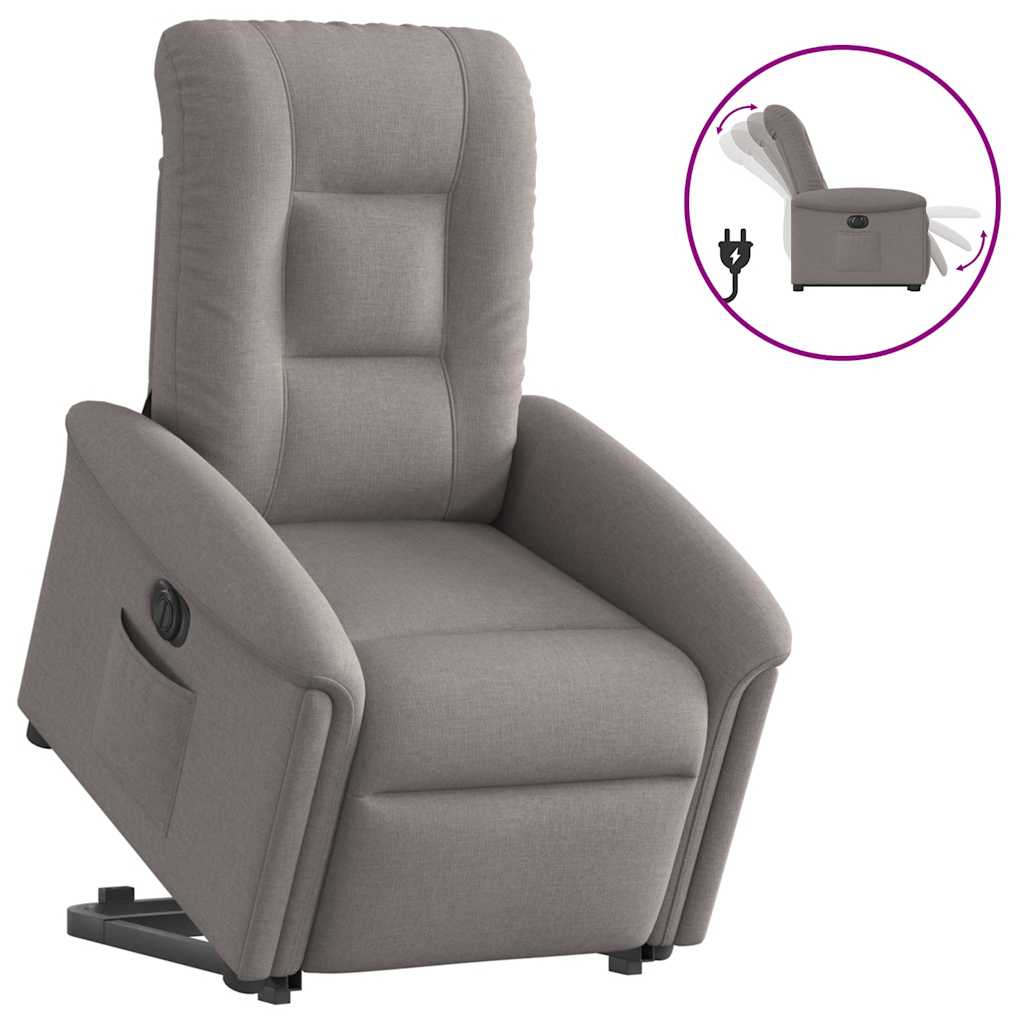 Fauteuil inclinable électrique taupe tissu