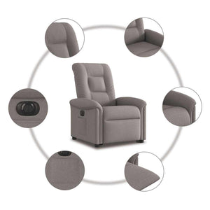 Fauteuil inclinable électrique taupe tissu