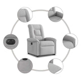 Fauteuil inclinable électrique gris nuage tissu