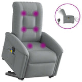 Fauteuil inclinable de massage électrique Gris clair Tissu