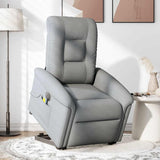 Fauteuil inclinable de massage électrique Gris clair Tissu
