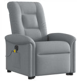 Fauteuil inclinable de massage électrique Gris clair Tissu