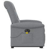 Fauteuil inclinable de massage électrique Gris clair Tissu