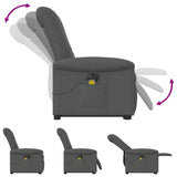 Fauteuil inclinable de massage électrique Gris foncé Tissu
