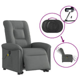 Fauteuil inclinable de massage électrique Gris foncé Tissu