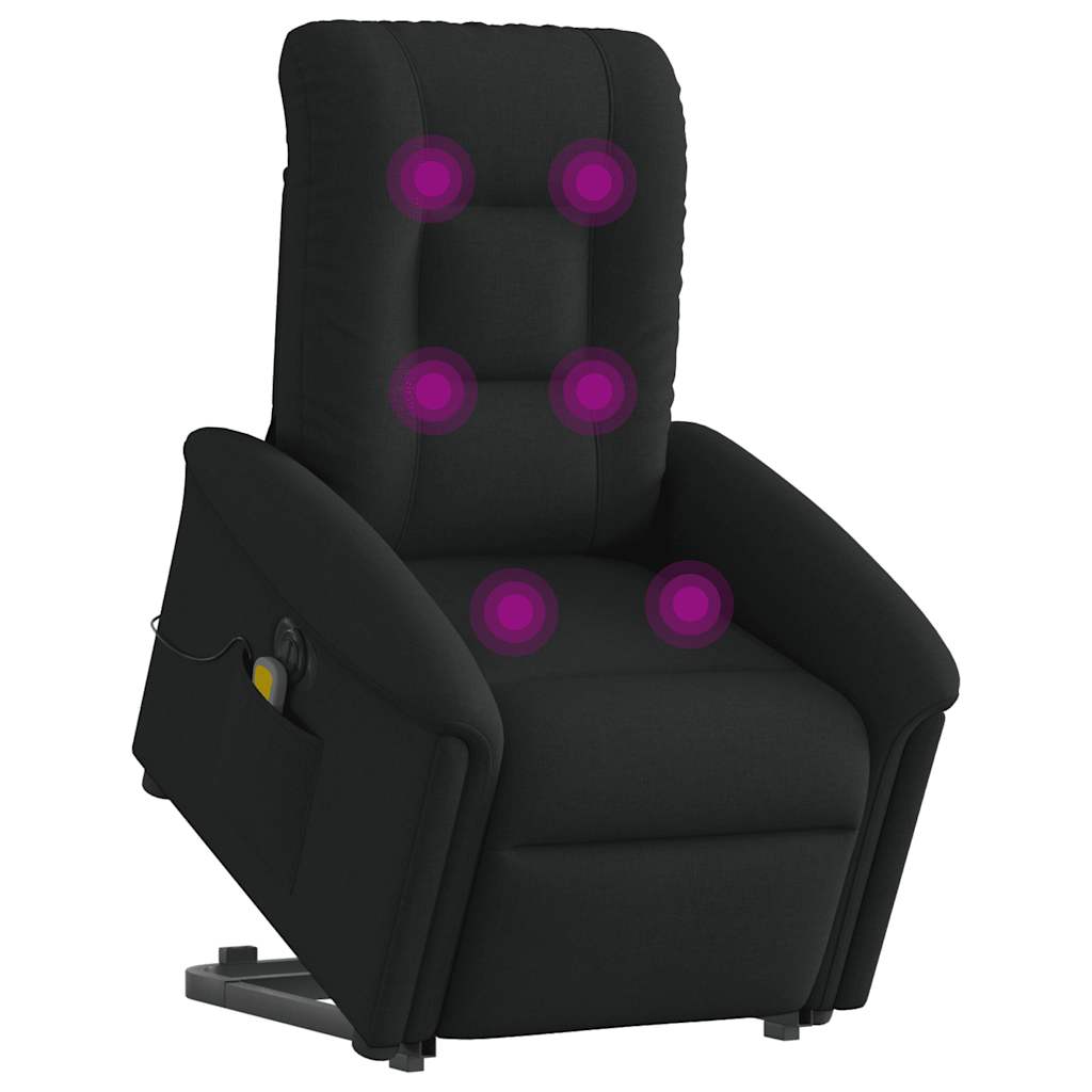 Fauteuil inclinable de massage électrique Noir Tissu