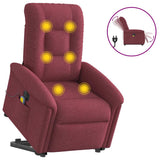 Fauteuil inclinable de massage électrique Rouge bordeaux Tissu