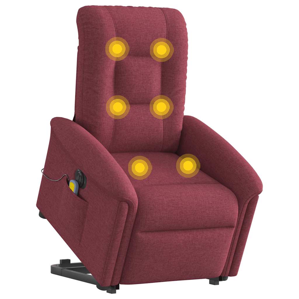 Fauteuil inclinable de massage électrique Rouge bordeaux Tissu