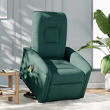 Fauteuil inclinable de massage électrique Vert foncé Tissu