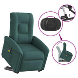 Fauteuil inclinable de massage électrique Vert foncé Tissu