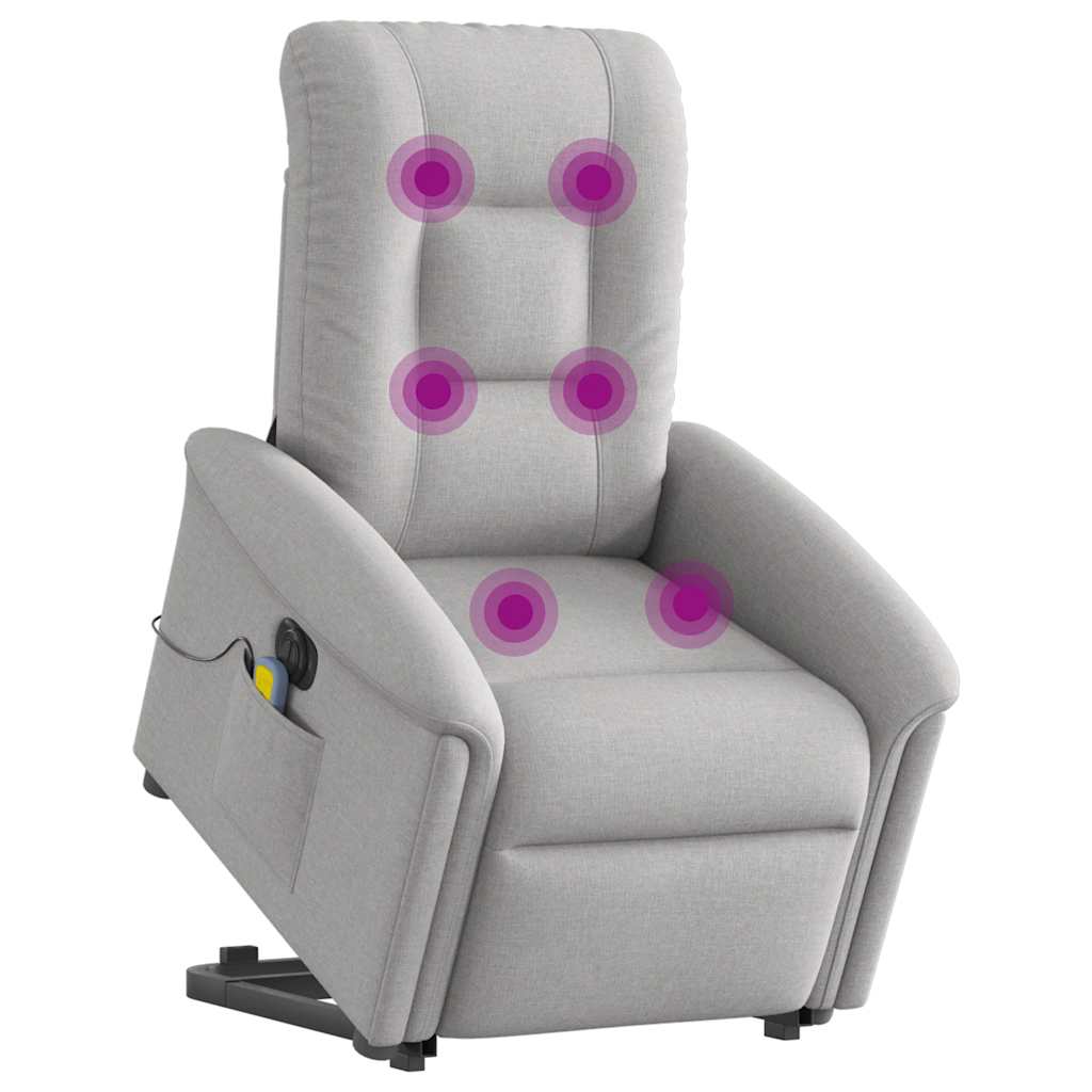 Fauteuil inclinable de massage électrique gris nuage tissu