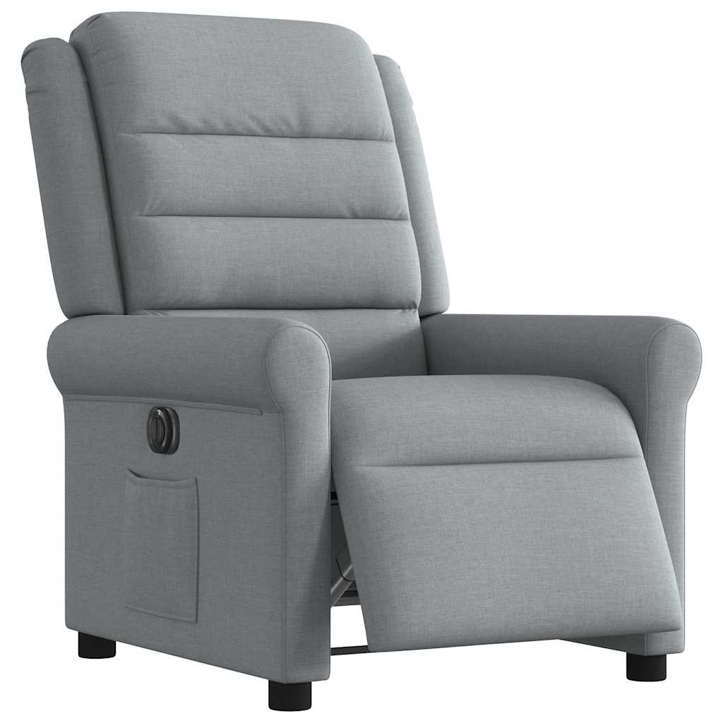 Fauteuil inclinable électrique Gris clair Tissu