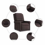 Fauteuil inclinable électrique Marron foncé Tissu