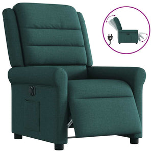 Fauteuil inclinable électrique Vert foncé Tissu