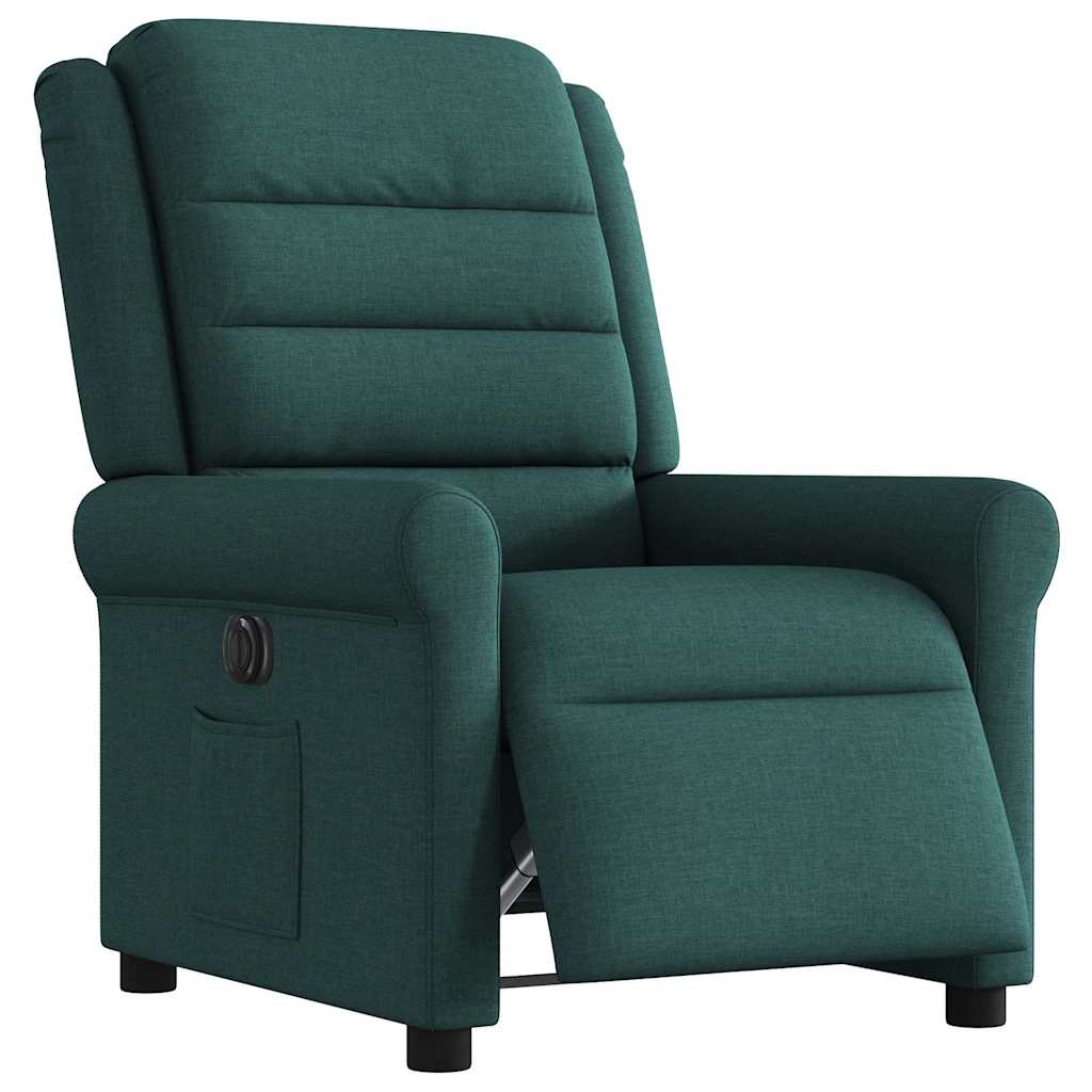 Fauteuil inclinable électrique Vert foncé Tissu