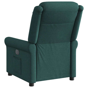 Fauteuil inclinable électrique Vert foncé Tissu