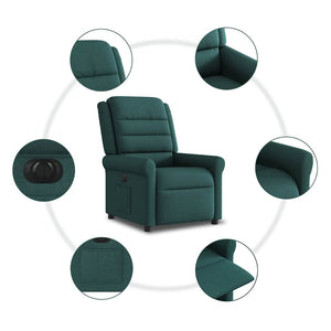Fauteuil inclinable électrique Vert foncé Tissu