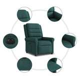 Fauteuil inclinable électrique Vert foncé Tissu