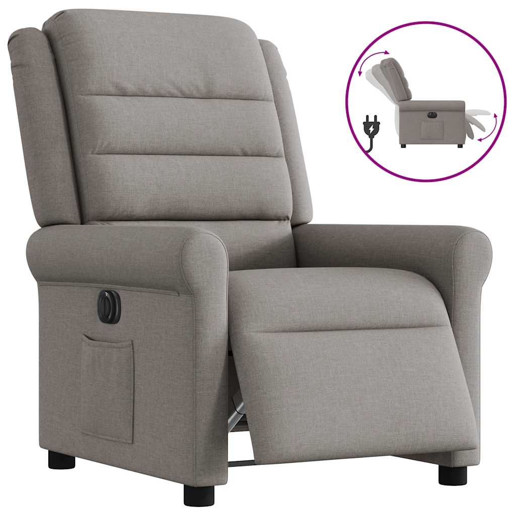 Fauteuil inclinable électrique Taupe Tissu