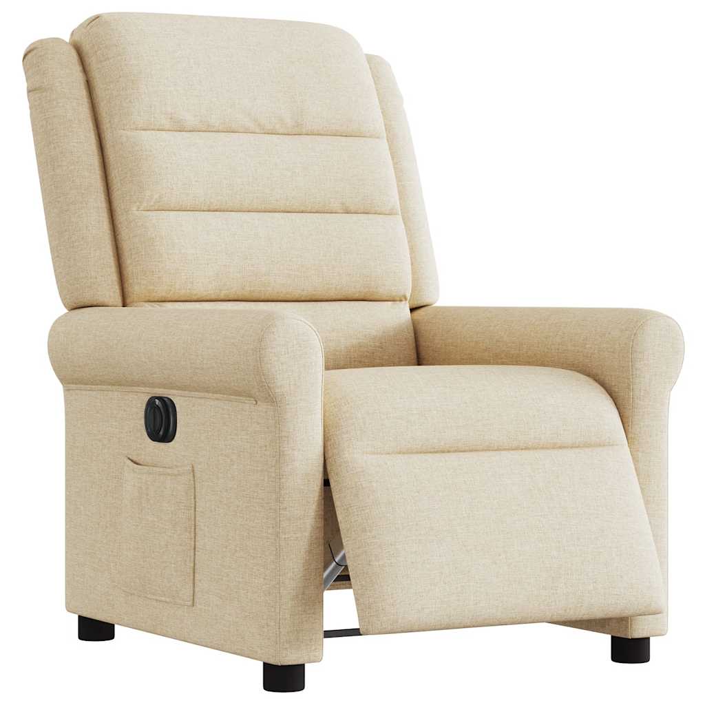 Fauteuil inclinable électrique Crème Tissu