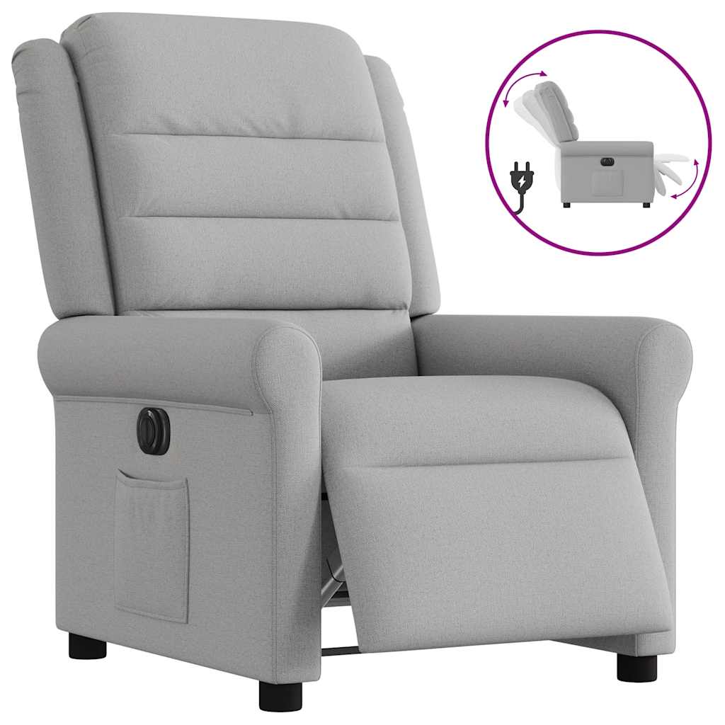 Fauteuil inclinable électrique gris nuage tissu