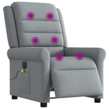 Fauteuil de massage inclinable électrique gris clair tissu