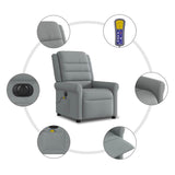 Fauteuil de massage inclinable électrique gris clair tissu
