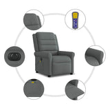 Fauteuil inclinable de massage électrique gris foncé tissu