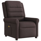 Fauteuil de massage inclinable électrique Marron foncé Tissu