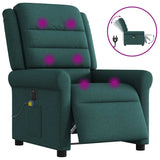 Fauteuil de massage inclinable électrique Vert foncé Tissu
