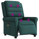 Fauteuil de massage inclinable électrique Vert foncé Tissu