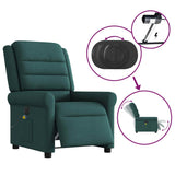 Fauteuil de massage inclinable électrique Vert foncé Tissu