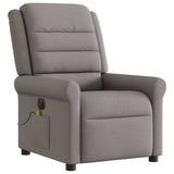 Fauteuil de massage inclinable électrique Taupe Tissu