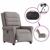 Fauteuil de massage inclinable électrique Taupe Tissu