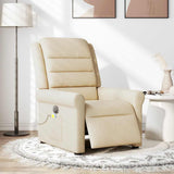 Fauteuil inclinable de massage électrique crème tissu