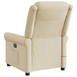 Fauteuil inclinable de massage électrique crème tissu