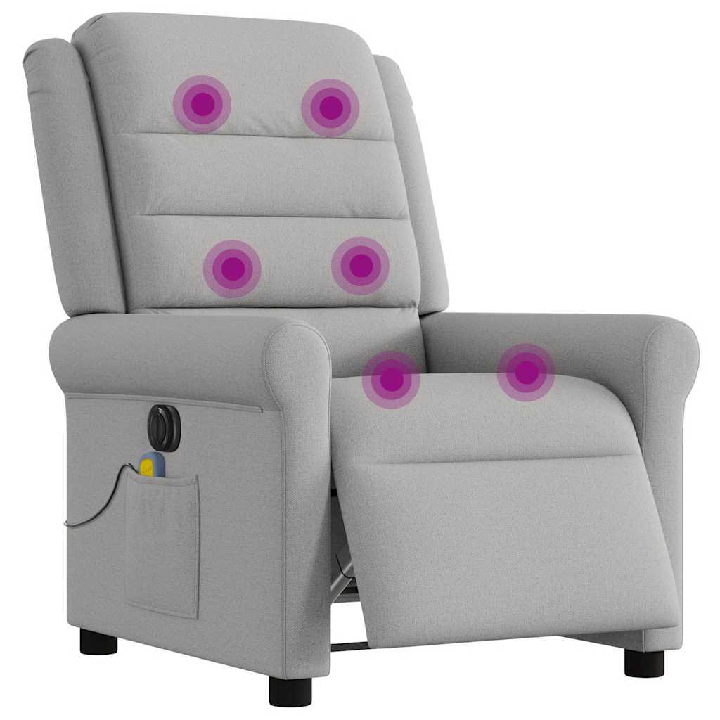 Fauteuil de massage inclinable électrique gris nuage tissu