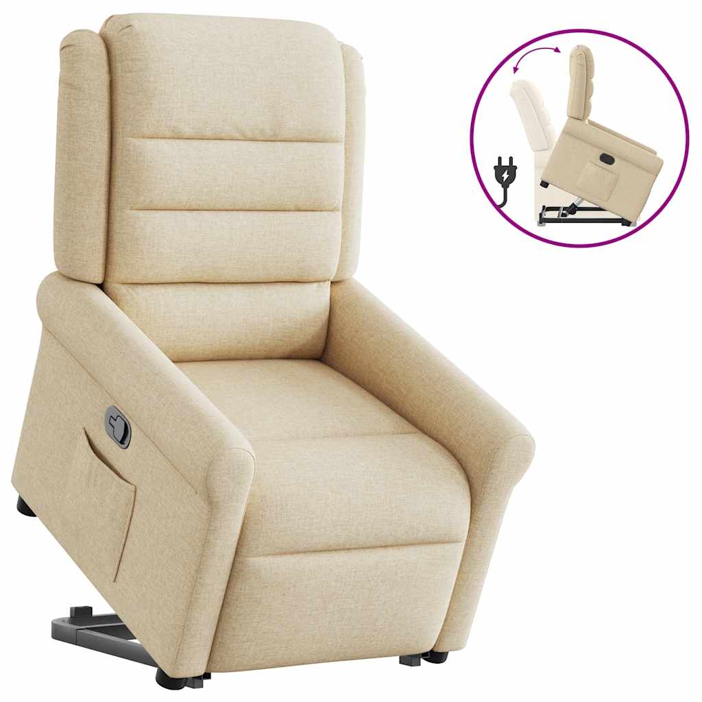 Fauteuil inclinable Crème Tissu
