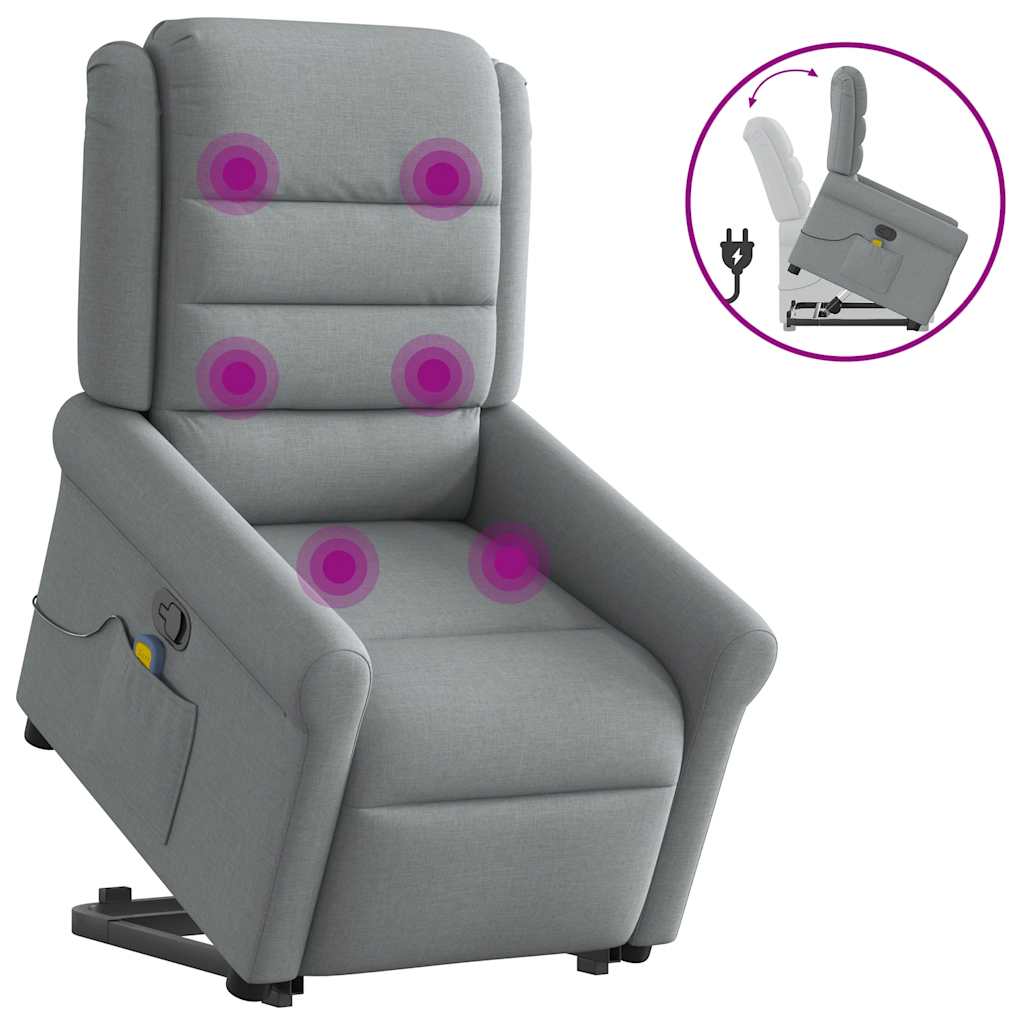 Fauteuil de massage inclinable Gris clair Tissu