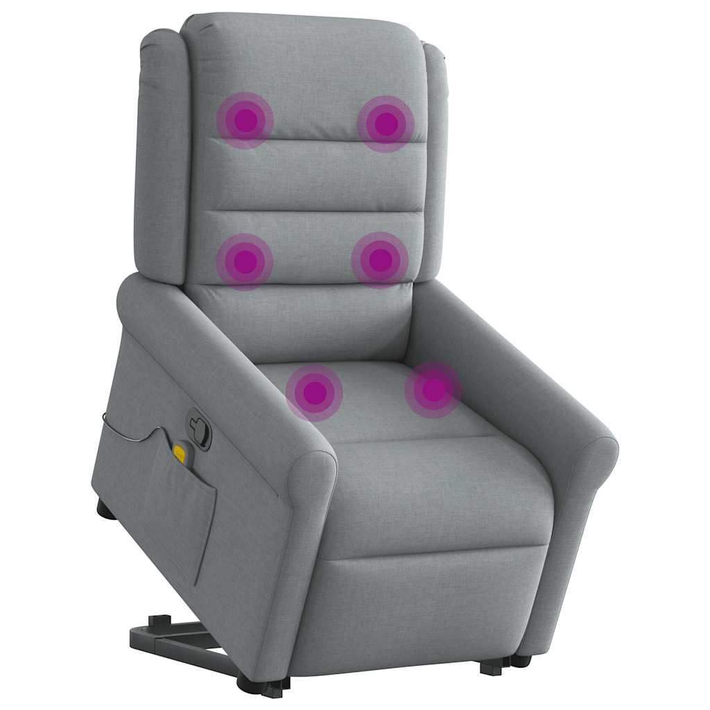 Fauteuil de massage inclinable Gris clair Tissu