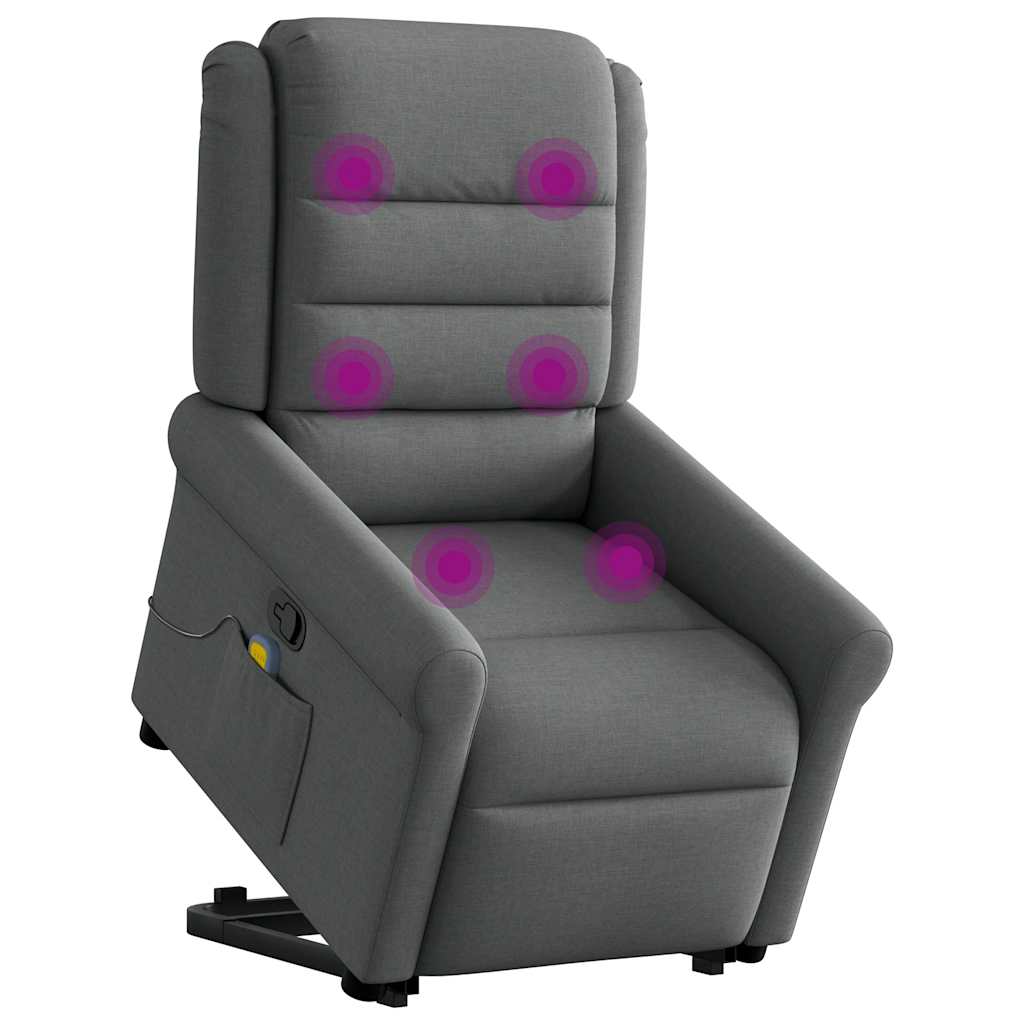 Fauteuil de massage inclinable Gris foncé Tissu
