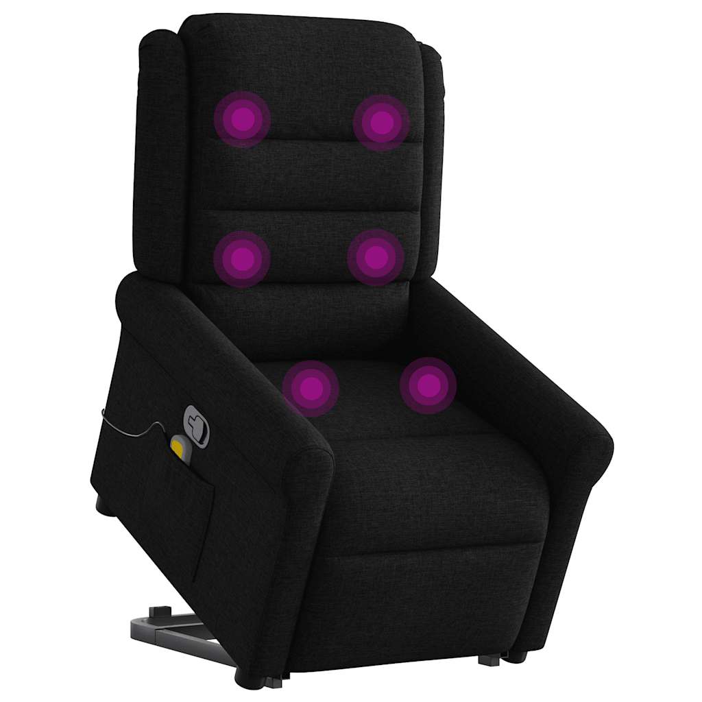 Fauteuil de massage inclinable Noir Tissu