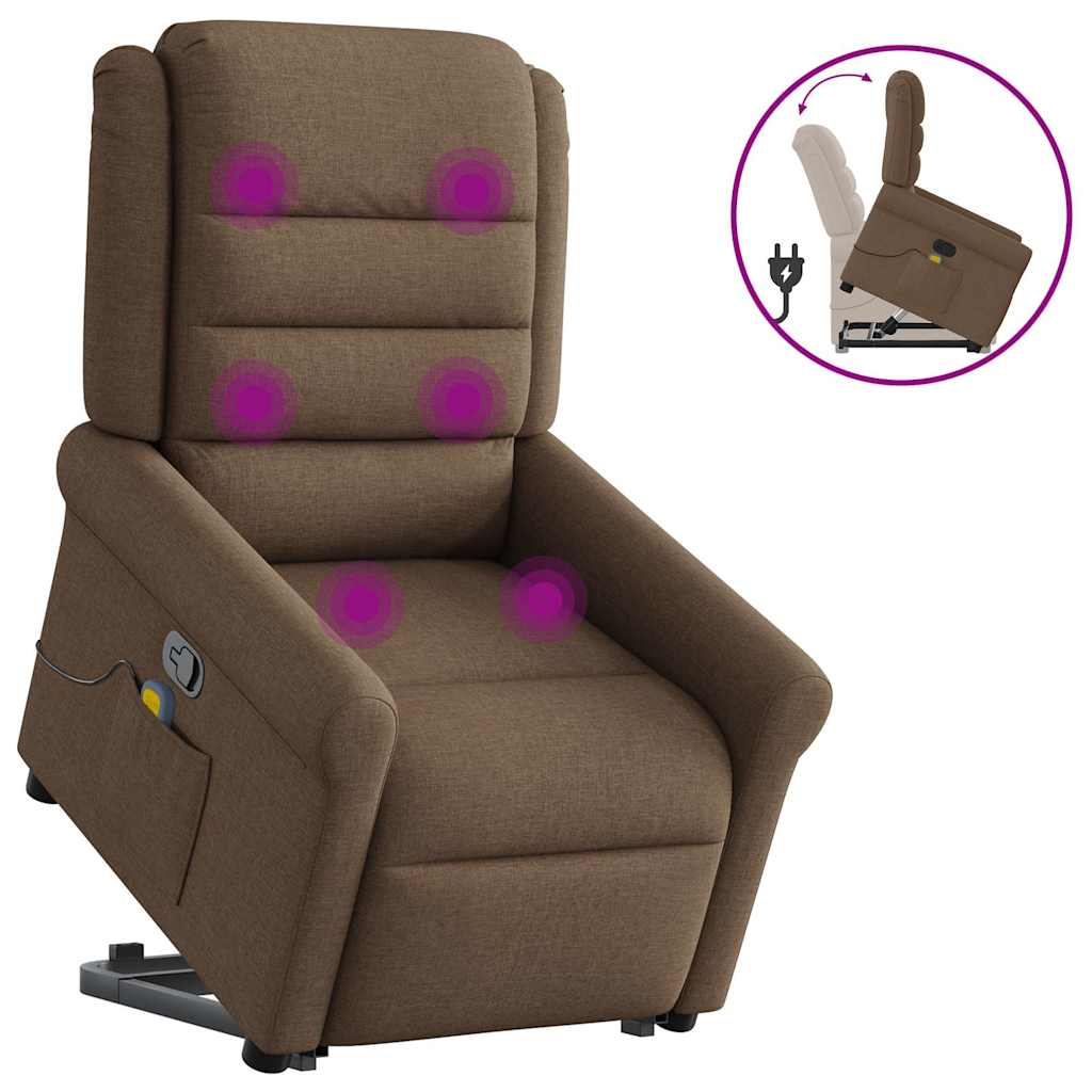 Fauteuil de massage inclinable Marron Tissu