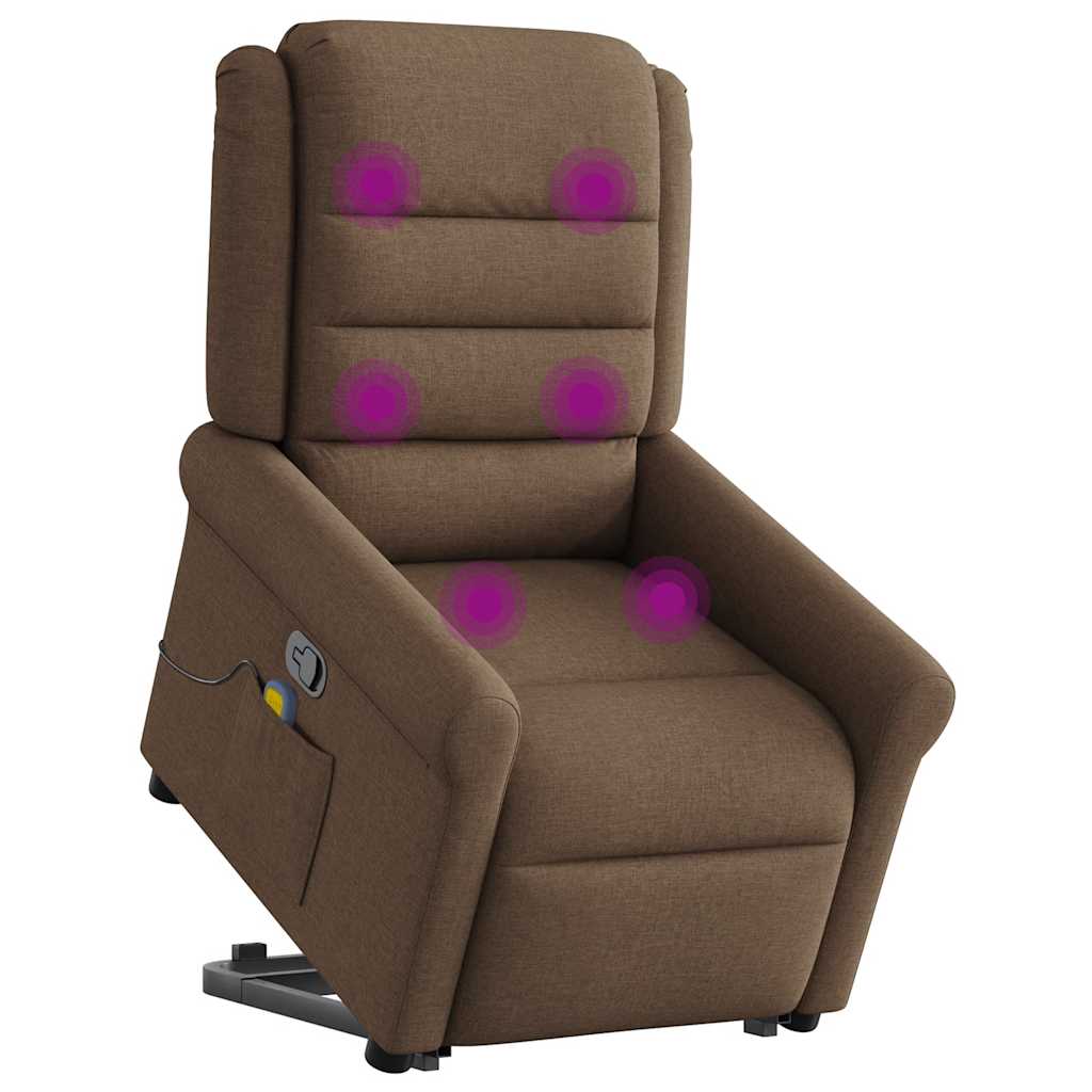 Fauteuil de massage inclinable Marron Tissu