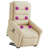 Fauteuil inclinable de massage Crème Tissu