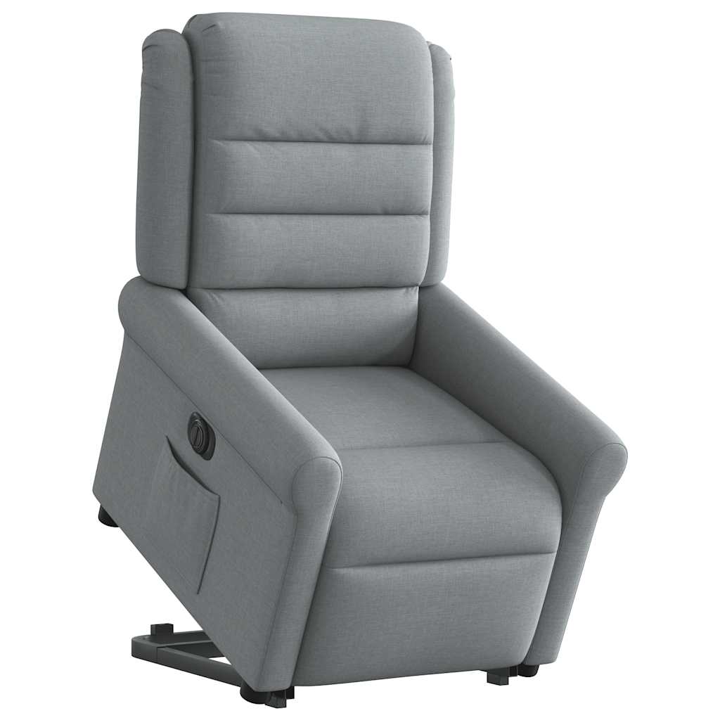 Fauteuil inclinable électrique gris clair tissu