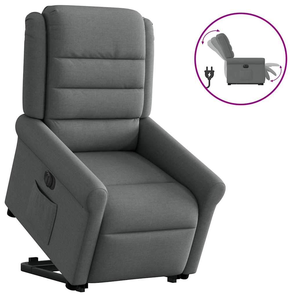 Fauteuil inclinable électrique gris foncé tissu