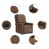 Fauteuil inclinable électrique marron tissu